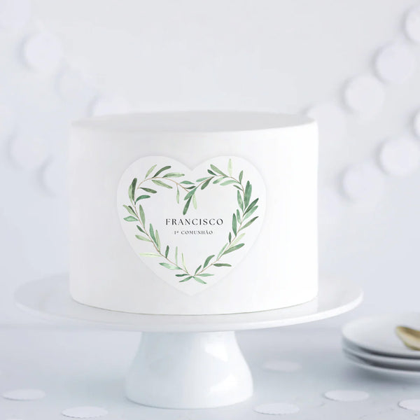 Bolo Coração grinalda Personalizável